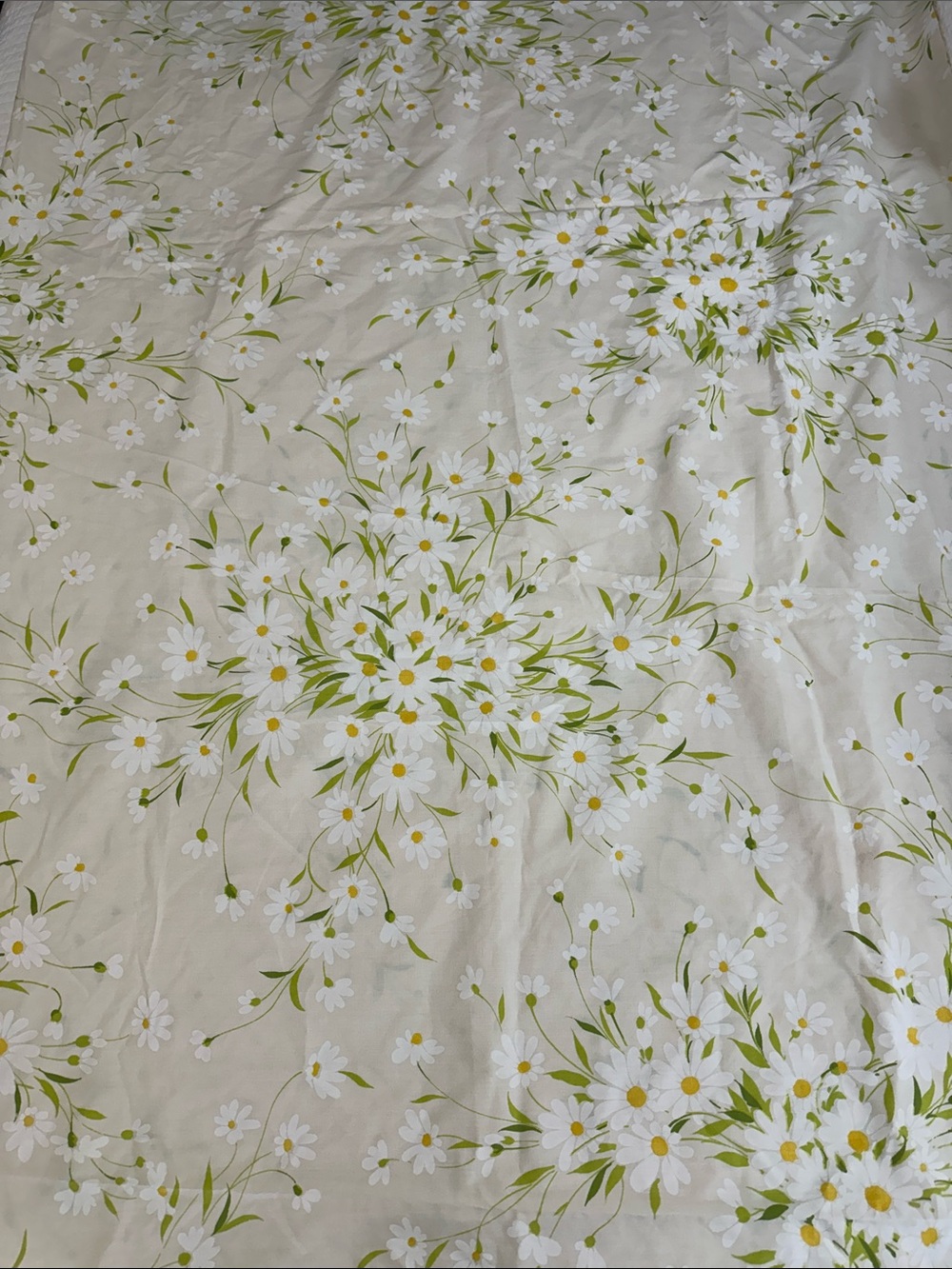 Vintage Daisy Floral Flat Sheet 54x76 Full Sized Cottagecore Grannycore Bedding
